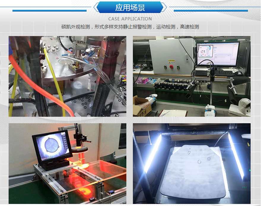 高速在线检测、外观检测（异物瑕疵、缺陷）、完整性检测